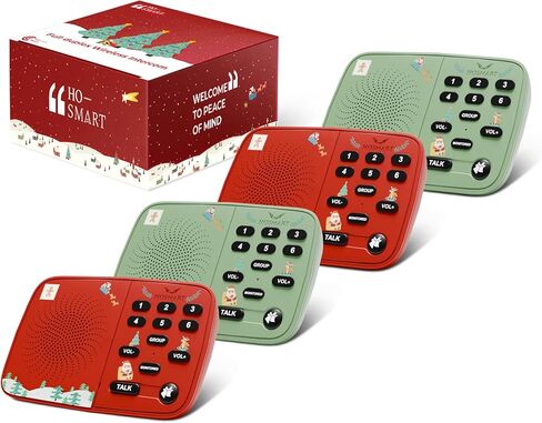 Hosmart UltraSpeak Intercoms Wireless for Home, Holiday Christmas Edition Intercom System for Home Use, Clear Sound Intercom for Business with 1300 Ft Range, Gift for Family Friend Elderly(4Packs) in Kuwait