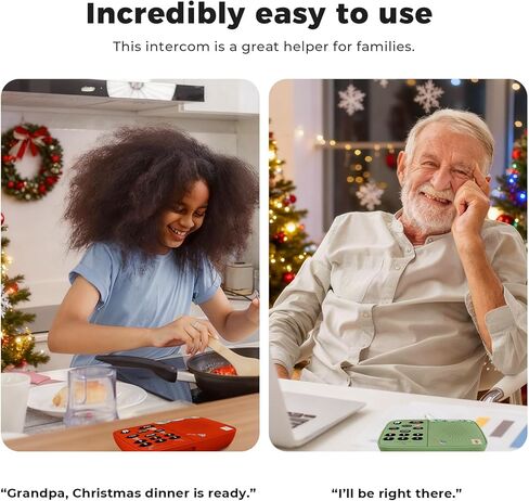 Hosmart UltraSpeak Intercoms Wireless for Home, Holiday Christmas Edition Intercom System for Home Use, Clear Sound Intercom for Business with 1300 Ft Range, Gift for Family Friend Elderly(4Packs) in Kuwait