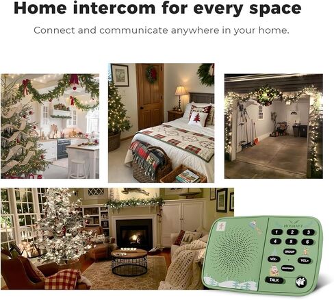 Hosmart UltraSpeak Intercoms Wireless for Home, Holiday Christmas Edition Intercom System for Home Use, Clear Sound Intercom for Business with 1300 Ft Range, Gift for Family Friend Elderly(4Packs) in Kuwait