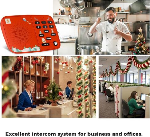 Hosmart UltraSpeak Intercoms Wireless for Home, Holiday Christmas Edition Intercom System for Home Use, Clear Sound Intercom for Business with 1300 Ft Range, Gift for Family Friend Elderly(4Packs) in Kuwait