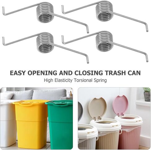 Ciieeo 10Pcs Trash can Torsional Springs Replacement for Foot Pedal and Hand Press Mechanism Durable Coil Springs for Household and Outdoor Garbage Bin Lid in Saudi Arabia