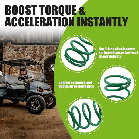 زنبرك طاقة القابض المُدار بعربة الجولف لنماذج غاز EZGO TXT 1989 وما فوق (دورتان 1989-1994، 4 دورات 1991 وما فوق) يزيد من عزم الدوران والتسارع. يحل محل رقم الجزء المرجعي OEM: STQ02000K in Kuwait