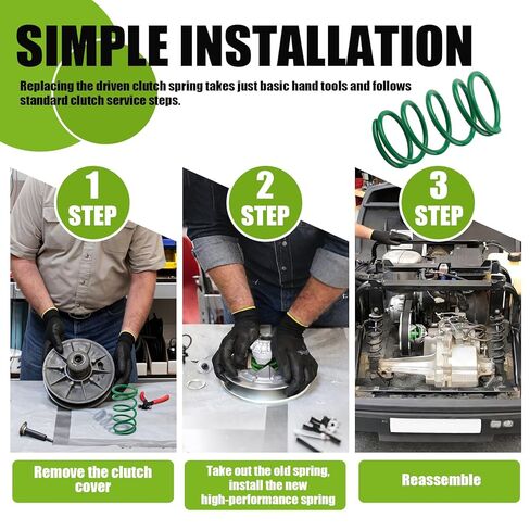 زنبرك طاقة القابض المُدار بعربة الجولف لنماذج غاز EZGO TXT 1989 وما فوق (دورتان 1989-1994، 4 دورات 1991 وما فوق) يزيد من عزم الدوران والتسارع. يحل محل رقم الجزء المرجعي OEM: STQ02000K in Kuwait