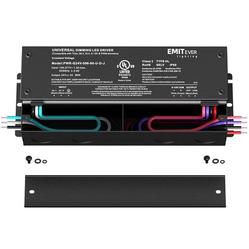 EMITEVER 96W Dimmable LED Driver، 24V Dimmable Power Supply، محول AC إلى DC لإضاءة LED، 5 في 1 يعتم: ELV / MLV / TRIAC / 0-10V / 1-10V / 10V PWM / مقياس الجهد، مقاوم للماء IP67 وUL مدرج، الفئة 2 in Kuwait