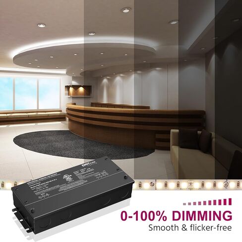 EMITEVER 96W Dimmable LED Driver، 24V Dimmable Power Supply، محول AC إلى DC لإضاءة LED، 5 في 1 يعتم: ELV / MLV / TRIAC / 0-10V / 1-10V / 10V PWM / مقياس الجهد، مقاوم للماء IP67 وUL مدرج، الفئة 2 in Kuwait