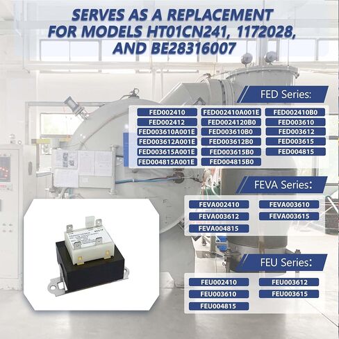 محول HT01CN241 40 فولت أمبير، 208/240 فولت إلى 24 فولت، متوافق مع أنظمة Heil، Carrier، Tempstar، Payne، ICP، Arcoaire HVAC، يستبدل 1172028 BE28316007 in Kuwait