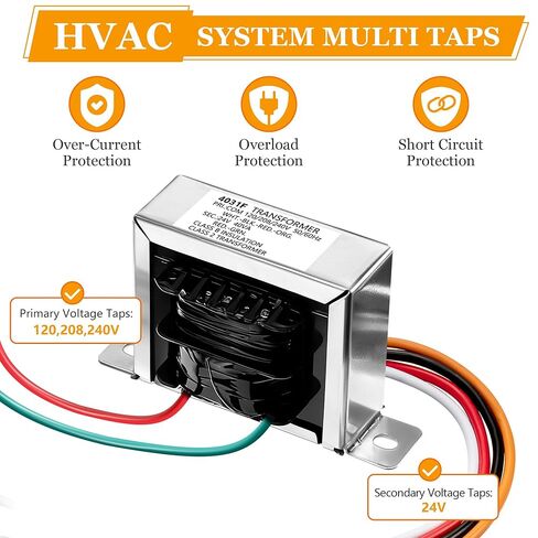 24V 40VA Control Transformer, Primary 120, 208, 240V Secondary, 24V Transformer with Foot Mount for HVAC Furnace Multi Tap in Kuwait