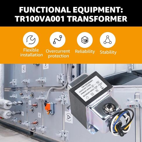 TR100VA001 Transformer 120 to 24 Vac 100Va with Circuit Breaker, Foot and Single Threaded Hub Installation for Industrial, Heating, Air Conditioning Control Applications Replace TR100VA001 in Kuwait