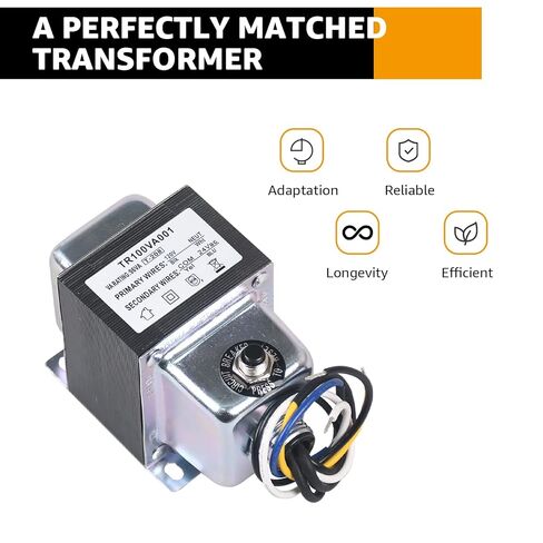 TR100VA001 Transformer 120 to 24 Vac 100Va with Circuit Breaker, Foot and Single Threaded Hub Installation for Industrial, Heating, Air Conditioning Control Applications Replace TR100VA001 in Kuwait