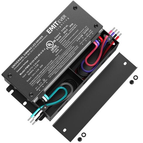 EMITEVER 300W Dimmable LED Driver, 12V Triac Dimmable Power Supply, AC to DC Transformer,5-in-1 Dimming: ELV/MLV/TRIAC / 0-10V / 1-10V / 10V PWM/Potentiometer, Waterproof IP67 and UL Listed in Saudi Arabia