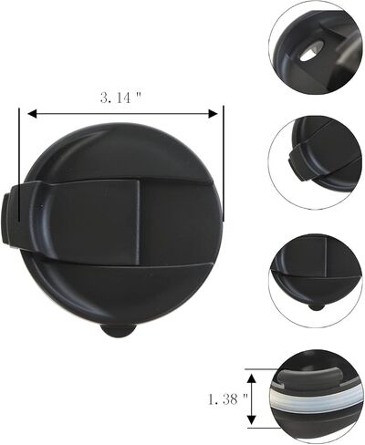 أغطية كوب Topadorn - مناسبة لأكواب القهوة والشاي واللاتيه المصنوعة من السيراميك، باللون الأسود in Kuwait