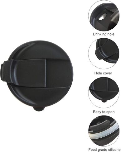 أغطية كوب Topadorn - مناسبة لأكواب القهوة والشاي واللاتيه المصنوعة من السيراميك، باللون الأسود in Kuwait