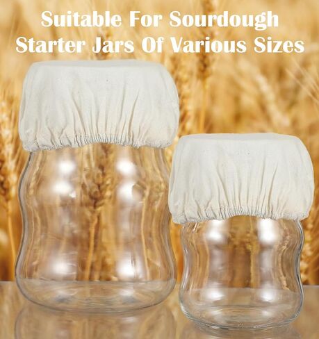 4PCS Sourdough Starter Cover, 3.54-Inch Reusable Breathable Jar Covers for Sourdough, Suitable for Starter Container Wide Mouth Baking Supplies in Saudi Arabia