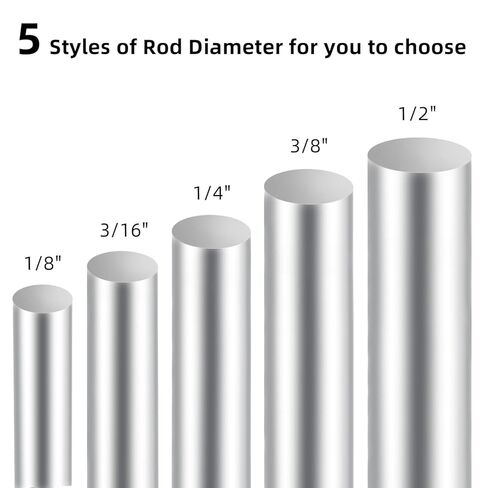 Mellewell 3/8" x 8" 304 Stainless Steel Rod, Metal Solid Shaft Smooth Round Rod for DIY Crafts, Industry and Metal Working Hobbies, 2 PCS in Saudi Arabia
