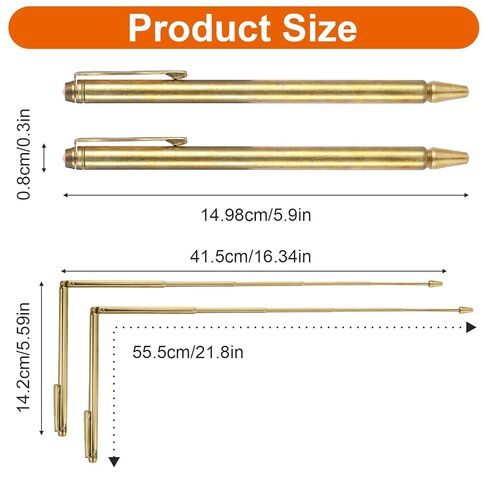 2Pcs Dowsing Rods, Retractable Divining Rods Portable Pen Stainless Steel Shape L Rod for Ghost Gold Hunting Water Energy Detection Paranormal Investigation in Saudi Arabia