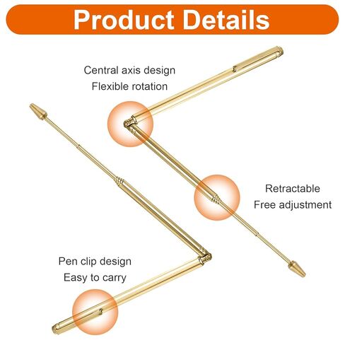 2Pcs Dowsing Rods, Retractable Divining Rods Portable Pen Stainless Steel Shape L Rod for Ghost Gold Hunting Water Energy Detection Paranormal Investigation in Saudi Arabia