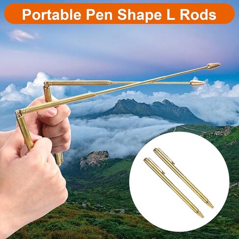 2Pcs Dowsing Rods, Retractable Divining Rods Portable Pen Stainless Steel Shape L Rod for Ghost Gold Hunting Water Energy Detection Paranormal Investigation in Saudi Arabia