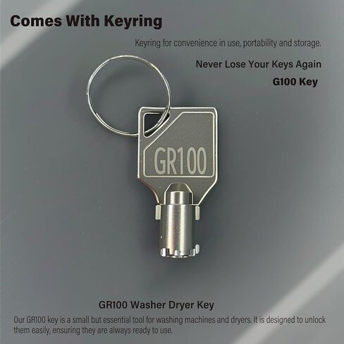 GR100 Commercial Laundry Key - Universal Tubular Key for Greenwald Whirlpool and Speed Queen Coin-Operated Washers and Dryers.Silver,Pack of 1 in Kuwait