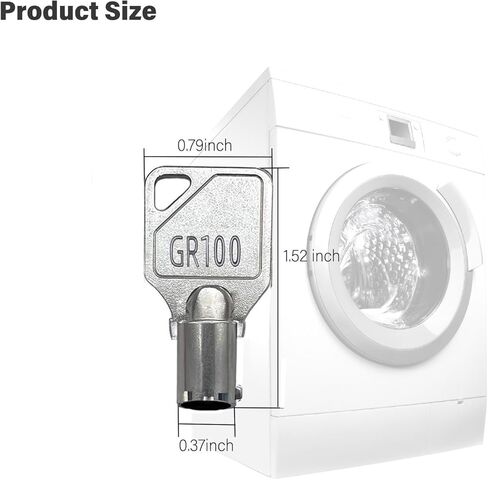 GR100 Commercial Laundry Key - Universal Tubular Key for Greenwald Whirlpool and Speed Queen Coin-Operated Washers and Dryers.Silver,Pack of 1 in Kuwait