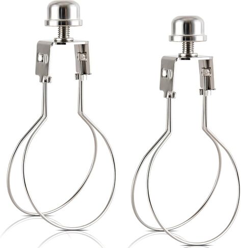 محول مشبك لمبة الإضاءة GO&SO (مجموعة من 2، نيكل)، ونهايات المصباح وقيثارة المصباح المشبك، (الارتفاع: 4.2 بوصة × العرض: 2.1 بوصة) حاملات ملحقات الإضاءة لمصابيح الطاولة ومصابيح السرير، قاعدة E26 in Kuwait