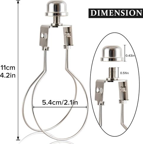 محول مشبك لمبة الإضاءة GO&SO (مجموعة من 2، نيكل)، ونهايات المصباح وقيثارة المصباح المشبك، (الارتفاع: 4.2 بوصة × العرض: 2.1 بوصة) حاملات ملحقات الإضاءة لمصابيح الطاولة ومصابيح السرير، قاعدة E26 in Kuwait