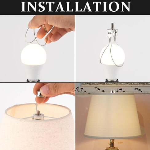 محول مشبك لمبة الإضاءة GO&SO (مجموعة من 2، نيكل)، ونهايات المصباح وقيثارة المصباح المشبك، (الارتفاع: 4.2 بوصة × العرض: 2.1 بوصة) حاملات ملحقات الإضاءة لمصابيح الطاولة ومصابيح السرير، قاعدة E26 in Kuwait