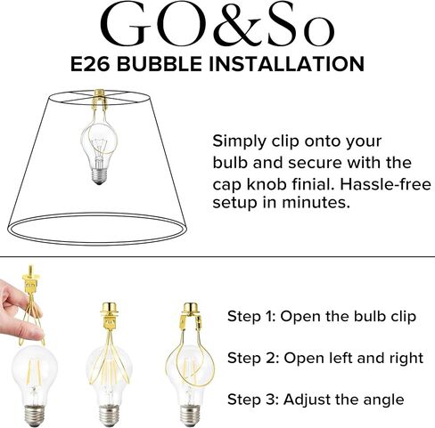 محول مشبك لمبة الإضاءة GO&SO (مجموعة من 2، نيكل)، ونهايات المصباح وقيثارة المصباح المشبك، (الارتفاع: 4.2 بوصة × العرض: 2.1 بوصة) حاملات ملحقات الإضاءة لمصابيح الطاولة ومصابيح السرير، قاعدة E26 in Kuwait
