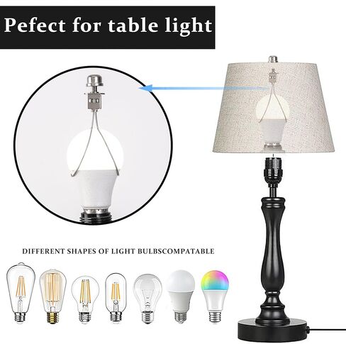 محول مشبك لمبة الإضاءة GO&SO (مجموعة من 2، نيكل)، ونهايات المصباح وقيثارة المصباح المشبك، (الارتفاع: 4.2 بوصة × العرض: 2.1 بوصة) حاملات ملحقات الإضاءة لمصابيح الطاولة ومصابيح السرير، قاعدة E26 in Kuwait