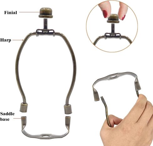 حاملات قيثارة مصباح مقاس 5 بوصات مع قواعد سرج قابلة للفصل، ودعامة خفيفة مع سرج قيثارة قياسي ونهاية مصباح، وعبوتان من ملحقات الإضاءة DIY (نحاس عتيق، 5 بوصات) in Kuwait