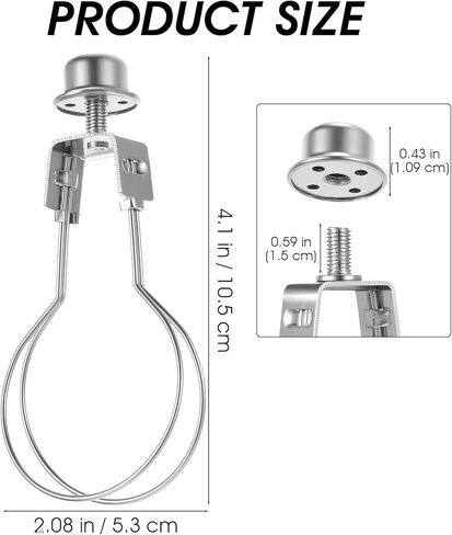 2Pcs Clip On Lamp Shade Adapter, Bulb Clip On Lampshade Holder for Standard Bulb, Includes Finial & Levellers No Need Lamp-Harp, Perfect for Desk Light Bulbs Easy to Install, Black & Gold in Saudi Arabia