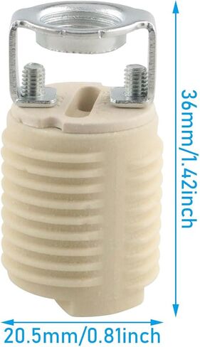 4PCS G9 Ceramic Lamp Holder Metal Outer Ring Full Thread Ceramic Lamp Socket with Plastic Adapter Suitable for Ceiling Lights Spotlights Halogen Bulb Holders LED Energy Saving Lamps in Saudi Arabia
