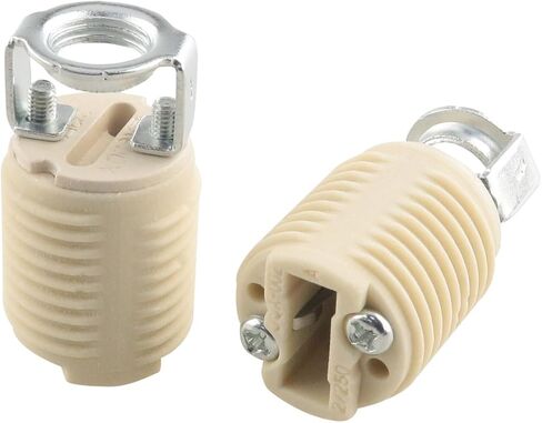 4PCS G9 Ceramic Lamp Holder Metal Outer Ring Full Thread Ceramic Lamp Socket with Plastic Adapter Suitable for Ceiling Lights Spotlights Halogen Bulb Holders LED Energy Saving Lamps in Saudi Arabia