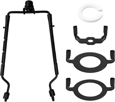 Lamps Harp Kit 7 8 9 10 inch Adjustable Lamp Shade Holder, Standard Base Fits E26 E27 UNO Fitter, Hardware Included for Table Floor Lamp Shade Bracket (Silver) in Saudi Arabia