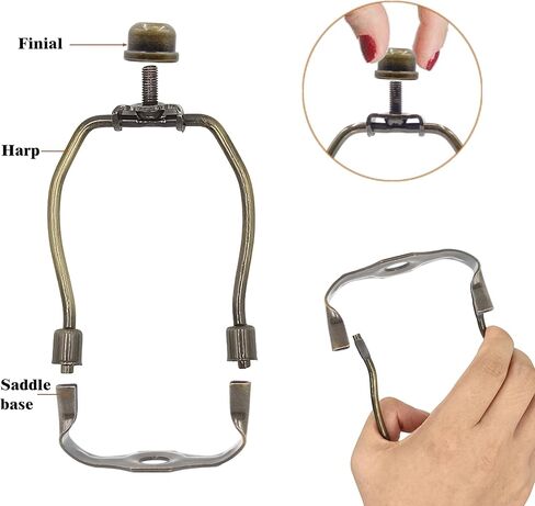 حاملات قيثارة مصباح مقاس 4 بوصات مع قواعد سرج قابلة للفصل، ودعامة خفيفة مع سرج قيثارة قياسي ونهاية مصباح، وعبوتان من ملحقات الإضاءة DIY (نحاس عتيق، 4 بوصات) in Kuwait