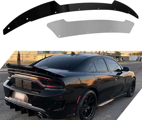 2 Piece Wickerbill Spoiler Compatible with 2015-2024 Dodge Charger, Venom Series V3 Style Fits for SRT Hellcat Scat Pack, Wicker Bill Trunk Tail Deck Lid Wing Lip with RivNut Tool in Saudi Arabia