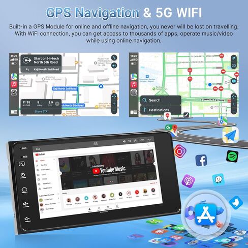 for Toyota Corolla 2009 2010 2011 2012 2013 Radio Stereo with Wireless Carplay Android Auto,9 Inch Touch Screen, Bluetooth,GPS,WiFi,SWC,Backup Camera in Kuwait
