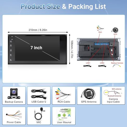 for Toyota Corolla 2009 2010 2011 2012 2013 Radio Stereo with Wireless Carplay Android Auto,9 Inch Touch Screen, Bluetooth,GPS,WiFi,SWC,Backup Camera in Kuwait