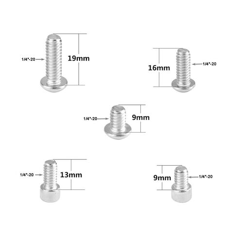 CAMVATE 1/4"-20 مجموعة براغي من الفولاذ المقاوم للصدأ أنواع متعددة (20 قطعة، 1/4"-20 /9 مم/13 مم/16 مم/19 مم) - 1956 in Saudi Arabia