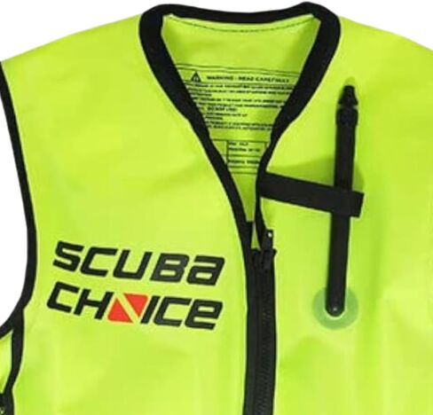 Scuba Choice Snorkel Jacket Vest with Pockets – High Visibility Neon Yellow, Adjustable Buoyancy, Mesh Pockets for Adult Waist Size 30"-52" (Snorkeling Oral Inflatable Vests) in Saudi Arabia