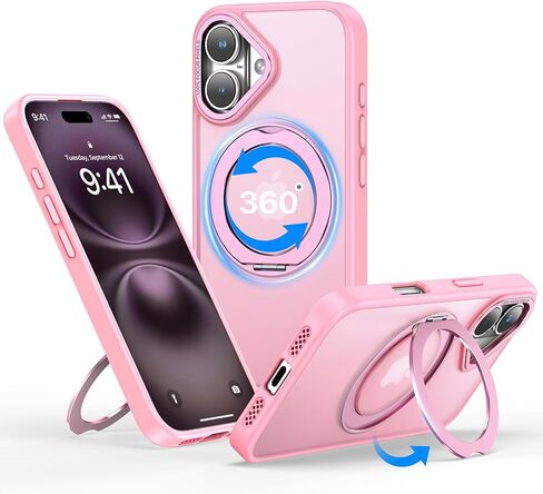Qtlier for iPhone 15 Pro Case ، 360 ° Ring Ring Stand ، إطار الكاميرا المرتفع ، حالة مقاومة للصدمات متوافقة مع Magsafe ، Case for iPhone 15 Pro ، Blue Blue in Kuwait
