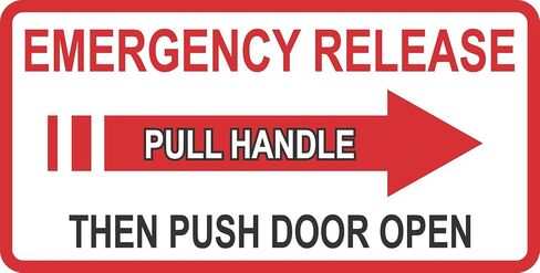 StickerTalk Emergency Release Pull Right Arrow Handle Safety Vinyl Sticker, 6 inches by 3 inches in Kuwait