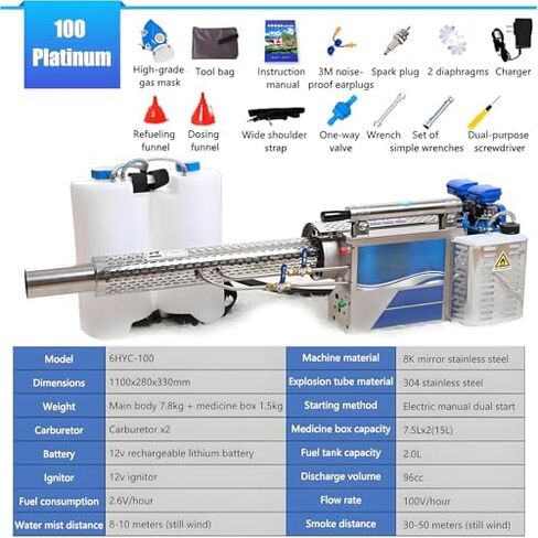 15L Electric Nebulizer for Gardens, Pulse Jet Thermal Fogger, 360° Multi-Directional Sprayer for Indoor/Outdoor Disinfection, Perfect for Farmland and Pesticide Application in Kuwait