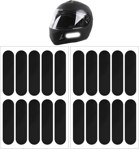 20PCS Black Reflective Tape, Reflective Stickers for Helmet, Night Visibility for Motorcycle Helmet Bike Scooter (Blsck) in Saudi Arabia