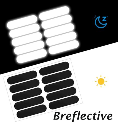 20PCS Black Reflective Tape, Reflective Stickers for Helmet, Night Visibility for Motorcycle Helmet Bike Scooter (Blsck) in Saudi Arabia