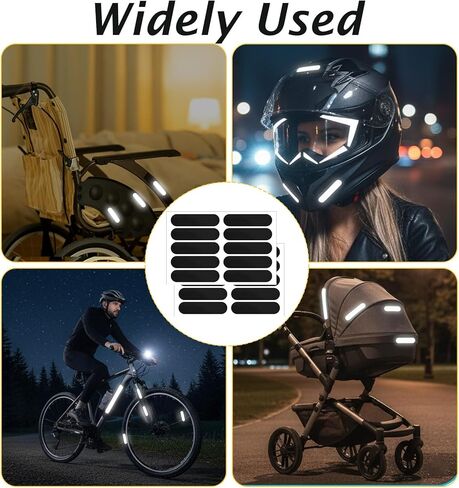 20PCS Black Reflective Tape, Reflective Stickers for Helmet, Night Visibility for Motorcycle Helmet Bike Scooter (Blsck) in Saudi Arabia