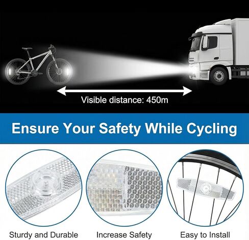 2 Pack Bike Spoke Reflectors, Safety Warning Reflector Bicycle Wheel Reflectors, Bike Front and Rear Reflector for Night Cycling Mountain Bikes Road Bikes in Saudi Arabia