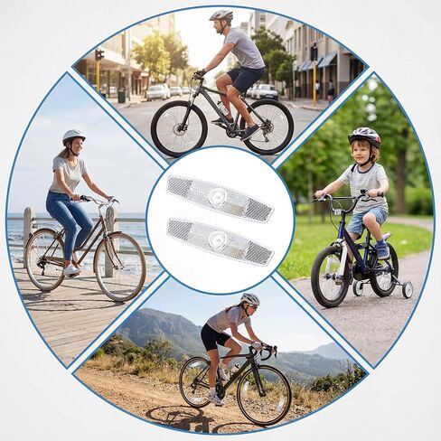 2 Pack Bike Spoke Reflectors, Safety Warning Reflector Bicycle Wheel Reflectors, Bike Front and Rear Reflector for Night Cycling Mountain Bikes Road Bikes in Saudi Arabia