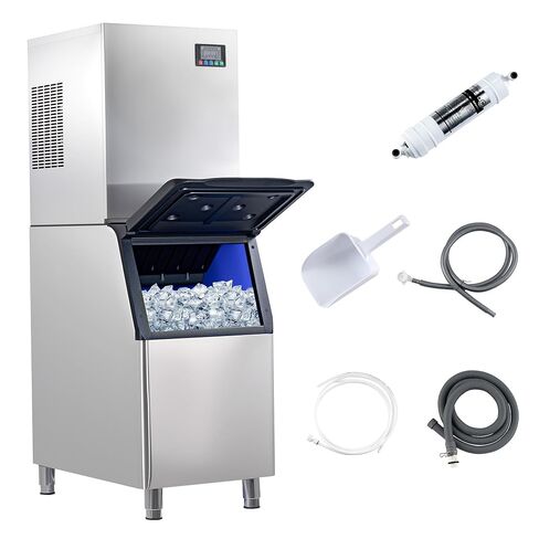 Albott Commercial Ice Maker - 2 Way Water Inlet, 450lbs/24H Freestanding ice Machine Countertop with 100lbs Storage Capacity, Self Cleaning for Home/Bar/Restaurant in Kuwait