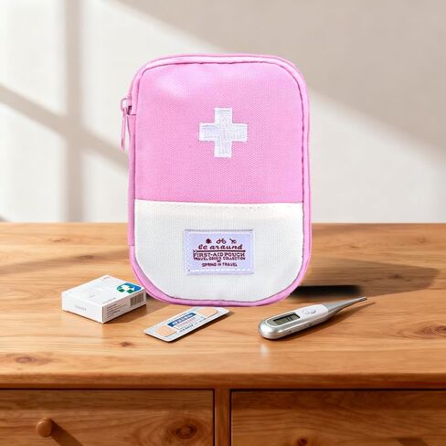 Medical Kit First Aid Bag Small Medicine Organizer Case Empty First Aid Bag for Women Men Travel Medicine Storage Pouch for Birthday Christmas Gifts Portable Pink Medical Case Travel Accessories in Saudi Arabia