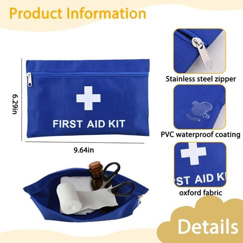 Medicine Bag First Aid Kit Empty Medicine Pouch Pill Pocket Mini Travel First Aid Bag Outdoor Hiking Survival Supplies Portable Blue Small Bags Family Emergency Medical Kit Waterproof Oxford Pouch in Saudi Arabia